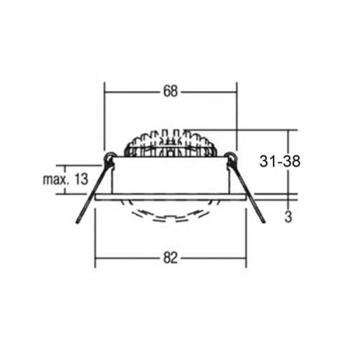 Innfelt LED-takspot Dione 3 000 K svart