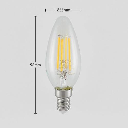 LED-filamentpære E14 4W 827 3-trinns dimmer 3 stk