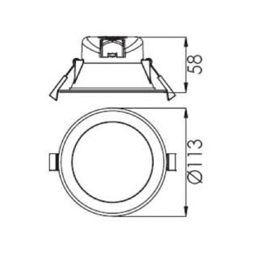 LED innfelt taklampe Acrux hvit, CCT Ø 11,3 cm