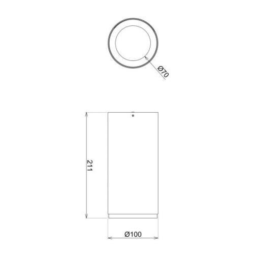 LED-downlight for utenpåliggende montering Lucea 30 W svart