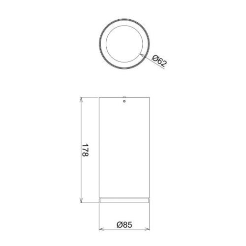 LED-downlight for utenpåliggende montering Lucea 20 W svart