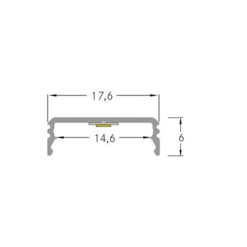 BRUMBERG One LED utenpåliggende monteringsprofil, aluminium, flat, 1 m...