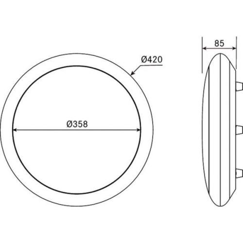 BRUMBERG Gavan LED-taklampe, IP65, hvit, Ø42cm