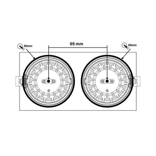 SLC DL04 Square X2 LED-downlight 2 700 K hvit