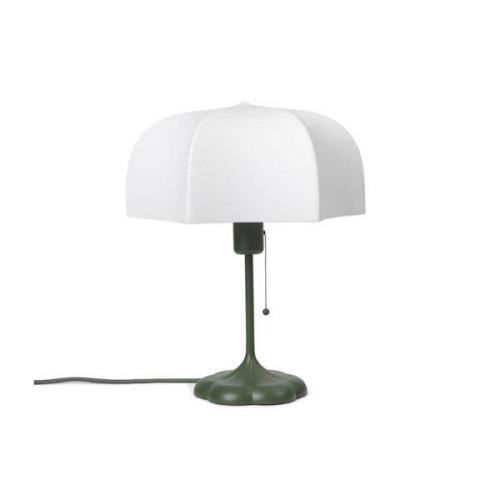 ferm LIVING Poem bordlampe, grønn, stål, fleece, 42 cm