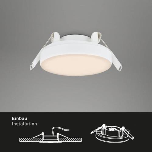 LED-downlight Plat, hvit, sett med 3, 3 000 K