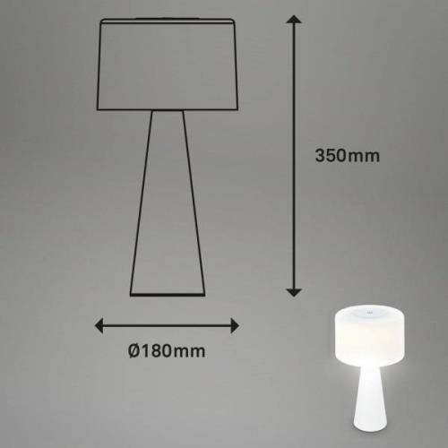 LED-bordlampe Halo, batteridrift, hvit