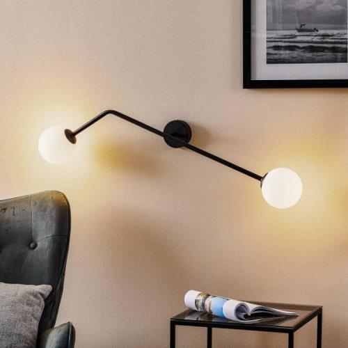 Pure vegglampe, 2 lyskilder, svart, vannrett