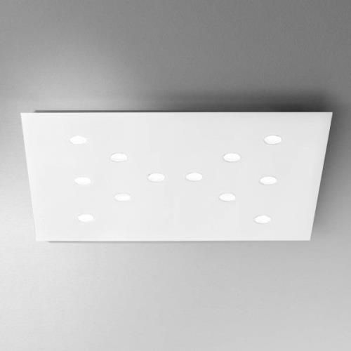 ICONE Slim - flat LED-taklampe, 12 lys, hvit