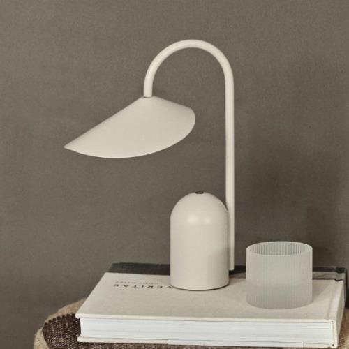 ferm LIVING LED-bordlampe Arum, beige, dimbar, IP44