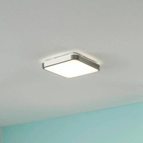 LED-taklampe Manilva 1, IP44, matt nikkel