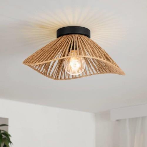 Lavister taklampe, svart/natur, papir