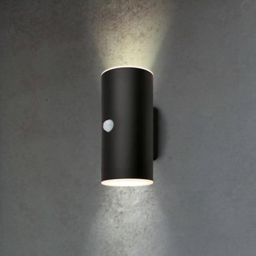 Utendørs vegglampe med oppladbar LED 3787015, svart, sensor, opp/ned