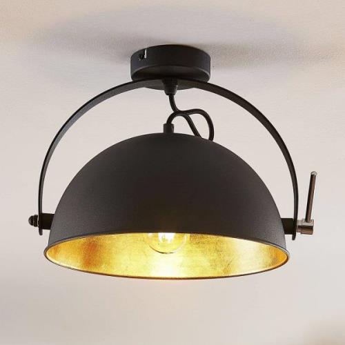 Taklampe Muriel, svart/gull