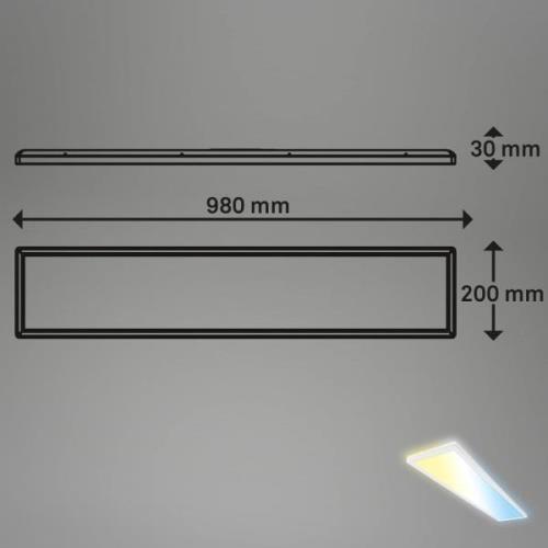 Smart LED taklampe Tava, 98x20 cm, CCT, dimbar