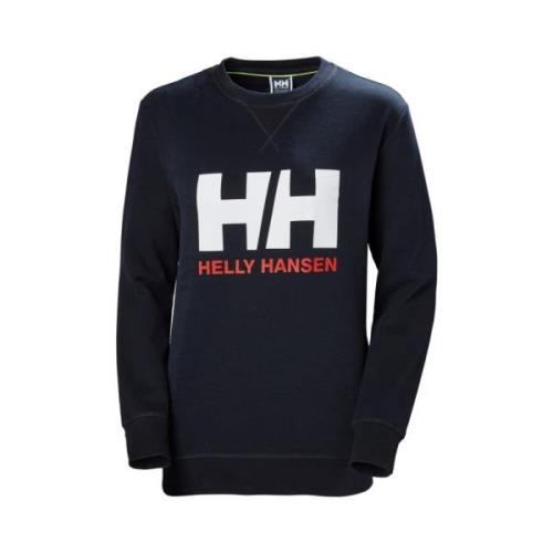 Mørk Blå Helly Hansen W Logo Crew Sweat Genser