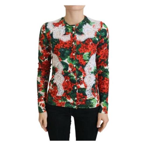 Multifarget Ull Blomstrete Cardigan Genser