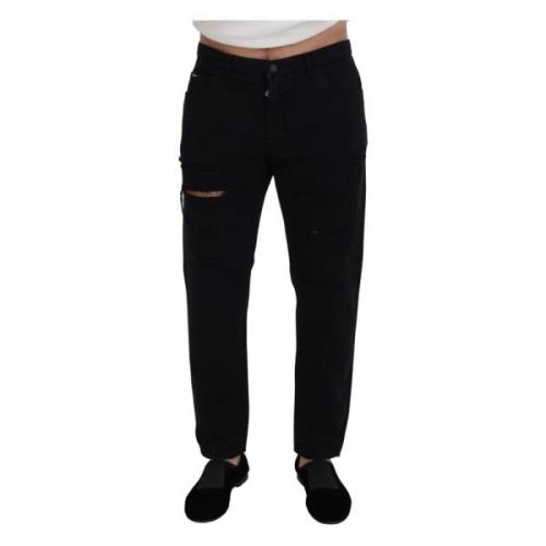 Ekte Svart Slim-Fit Jeans