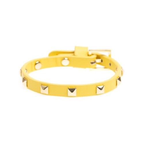 Leather Stud Bracelet Mini Yellow