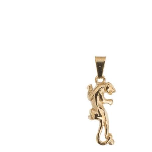 Gull Panther Charm Halskjede