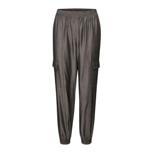 Cargo-inspirerte Jog Pants i Mørkegrå Chambray