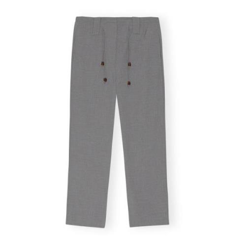 GRÅ Ganni Paloma Melange Drapey Mid-High Waisted Pants