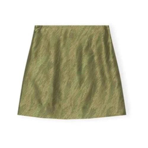 Stilig Shiny Jacquard Mini Skjørt