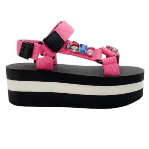 Rosa lerret Marni sandaler