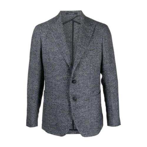 Blå Peak-Lapels Blazer