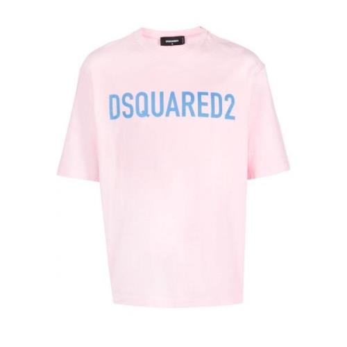 Rosa T-skjorter og Polos med Dsquared2 Logo