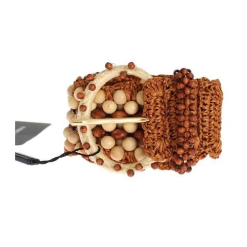 Elegant Brun Raffia Treperle Midjebelte