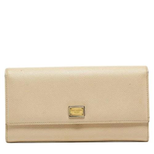 Pre-owned Beige skinn Dolce & Gabbana lommebok