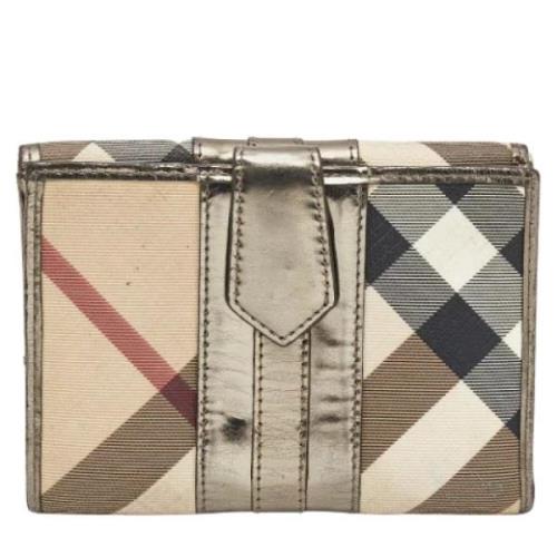 Pre-owned Metallisk skinn Burberry lommebok