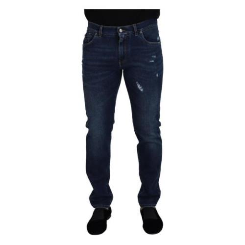 Blå Vask Slim Fit Jeans