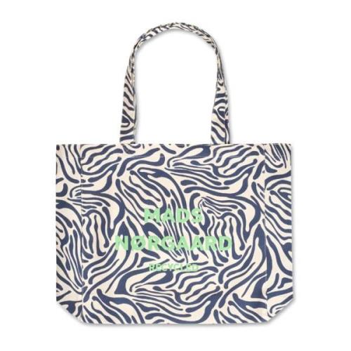 Blå Zebra Print Shopper Bag