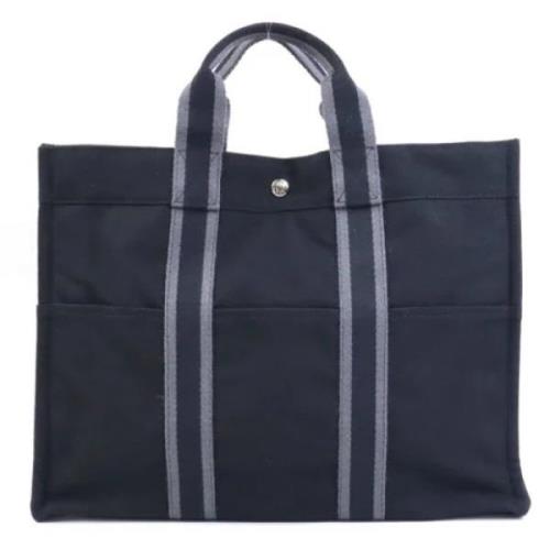 Pre-owned Svart lerret Hermes Tote