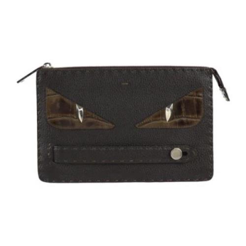 Pre-owned Brunt skinn Fendi Clutch