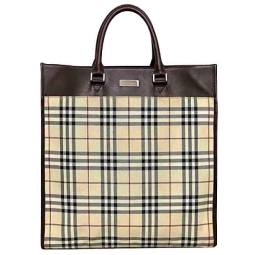 Pre-owned Beige lerret burberry tote