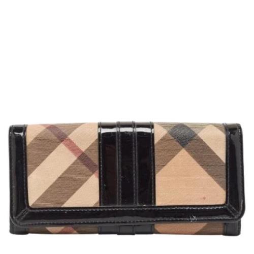 Pre-owned Beige belagt lerret Burberry lommebok