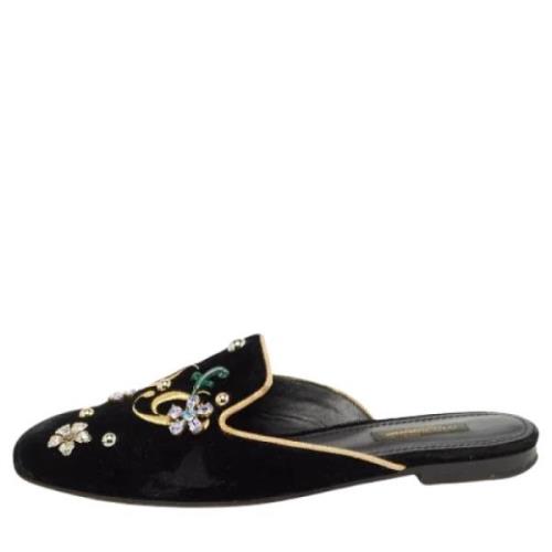 Pre-owned Black Velvet Dolce & Gabbana muldyr