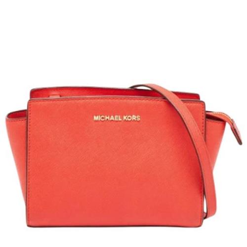 Pre-owned Rodt skinn Michael Kors Crossbody veske