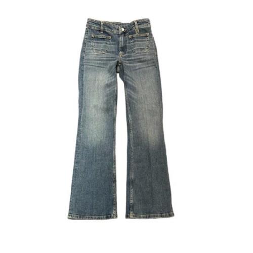 Blå Slim Flare Kick Jeans