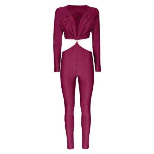 Lycra Dyp Hals Jumpsuit