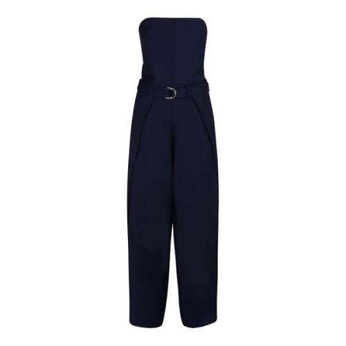 Marineblå jumpsuit med flytende paneler