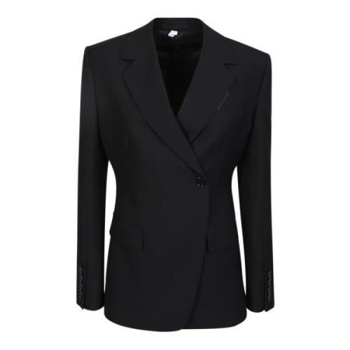 Klassisk Svart Ull Skreddersydd Blazer