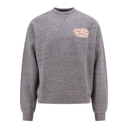 Grå Crew-neck Sweatshirt, Lang Erme