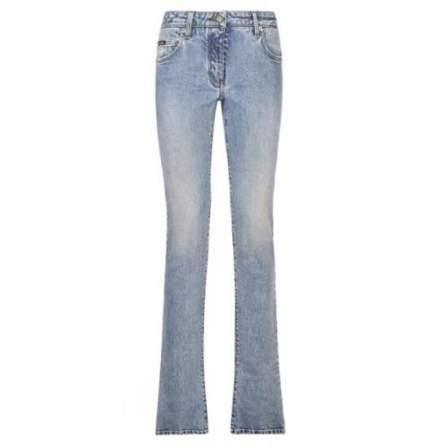 Lys Blå Logo Patch Bootcut Jeans