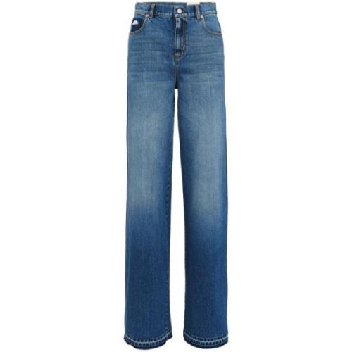 Blå Jeans med 3,5 cm Hæl