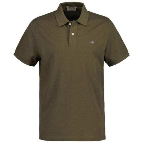 Grønn Gant Reg Shield Pique Polo Ss T-Shirt