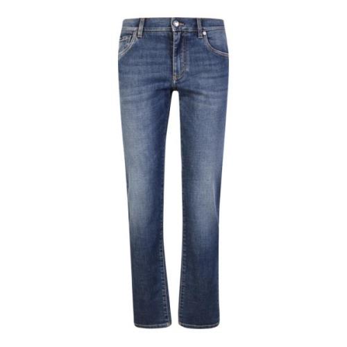 Blå Straight-Leg Jeans for Menn